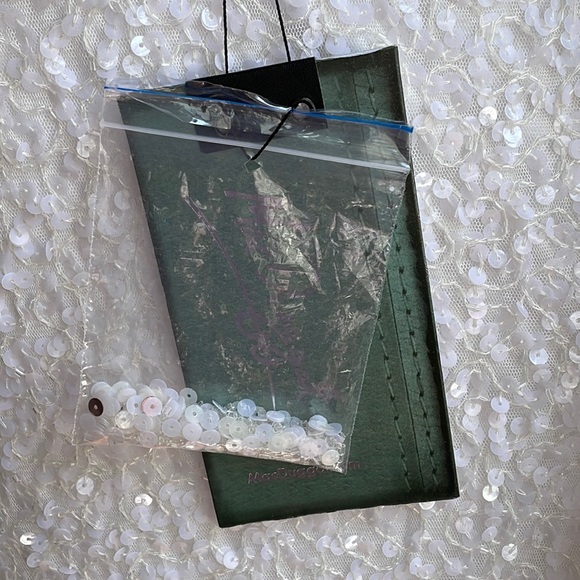 Mac Duggar Metallic One-shoulder Sheath Evening Gown In White - Picture 10 of 13